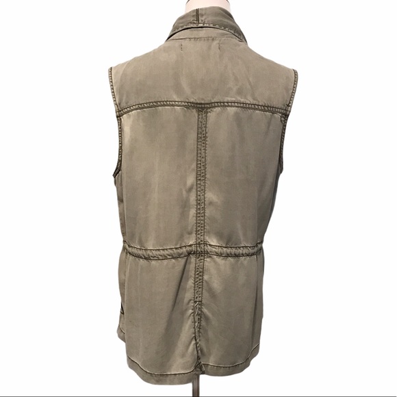 Max Jeans Tencel Drape Open Front Utility Vest - Picture 4 of 7